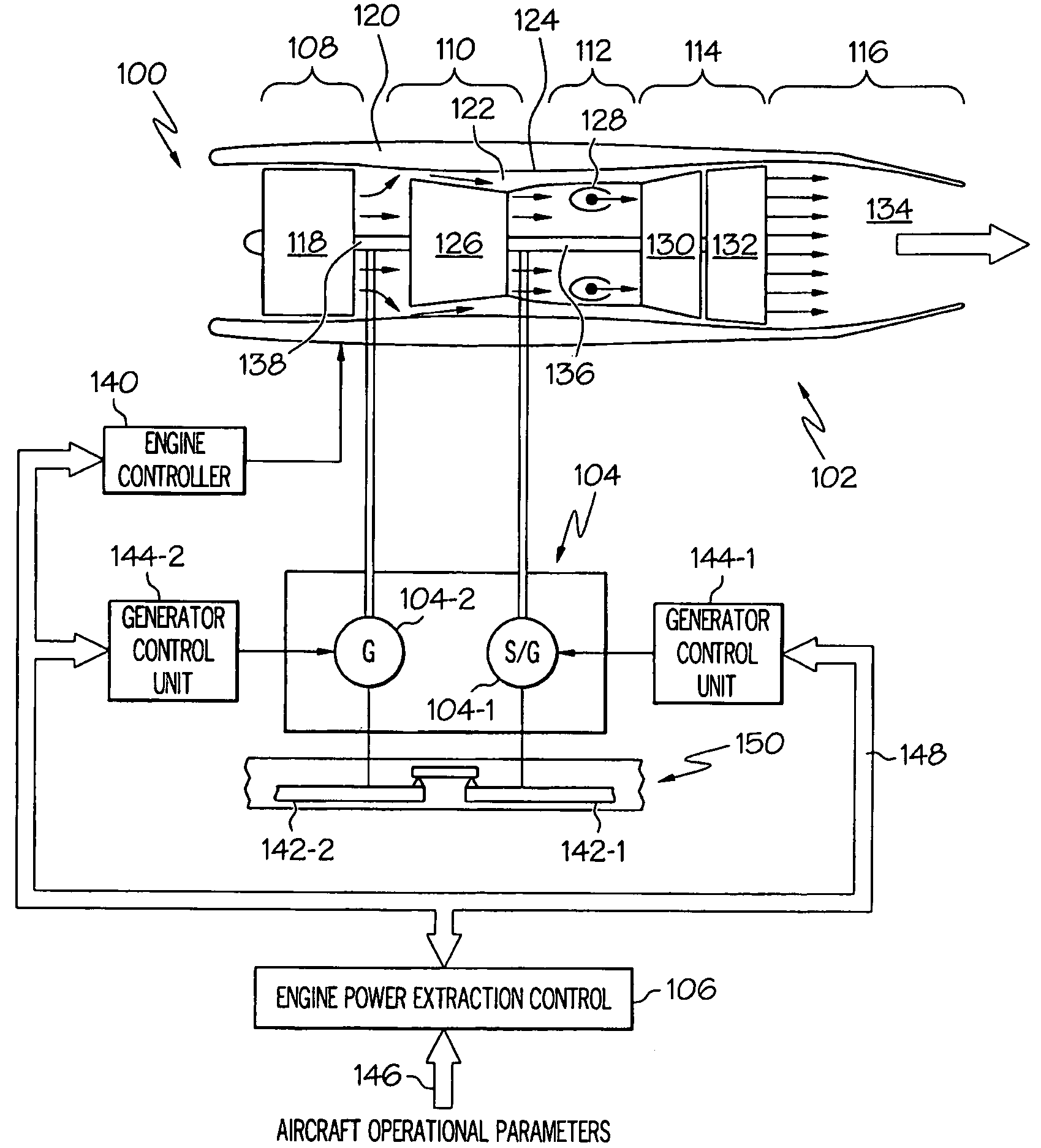 Engine power extraction control system