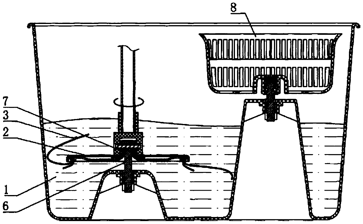 Mop bucket with inner and outer bucket bodies