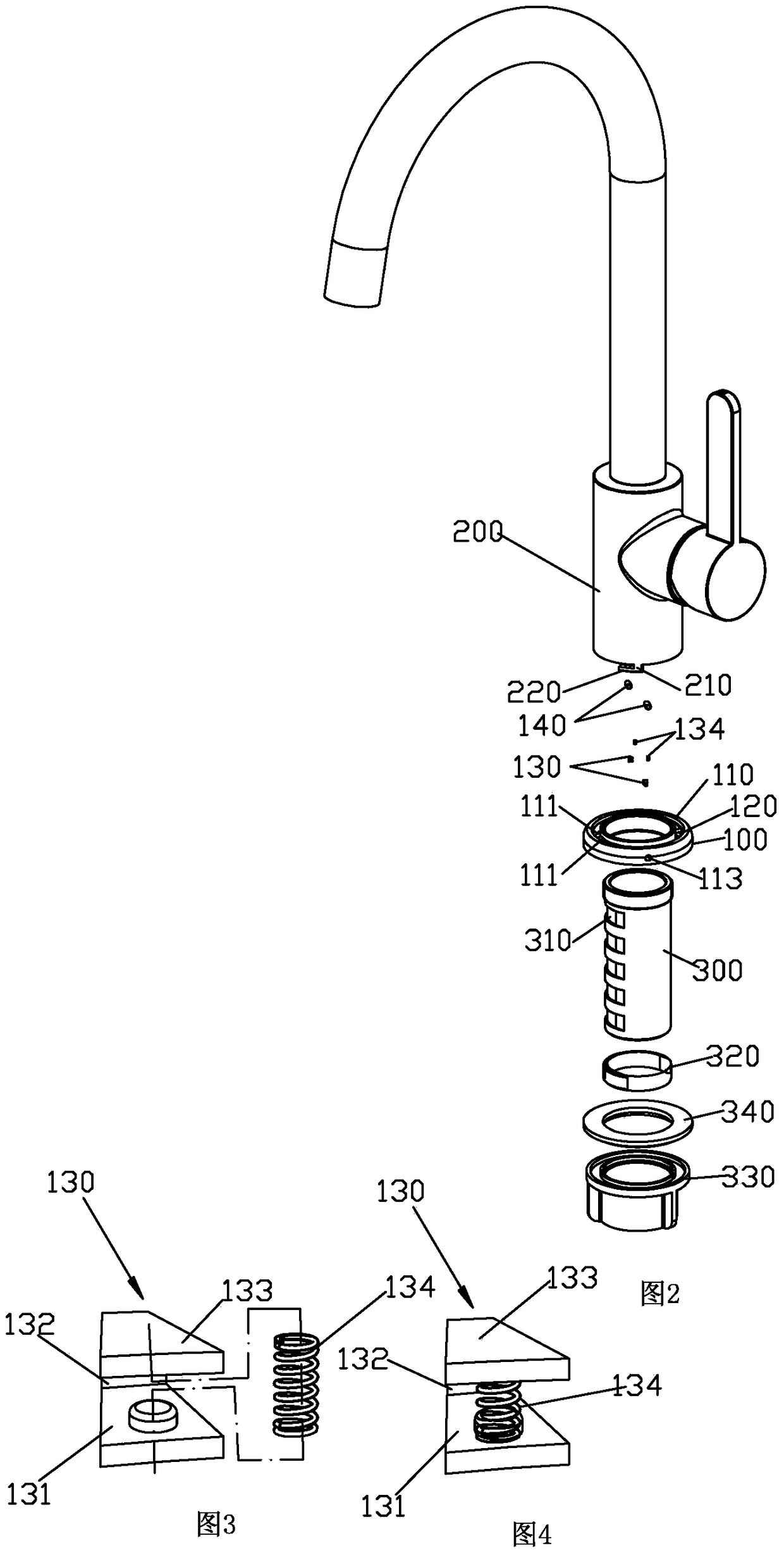 Faucet convenient installation mechanism