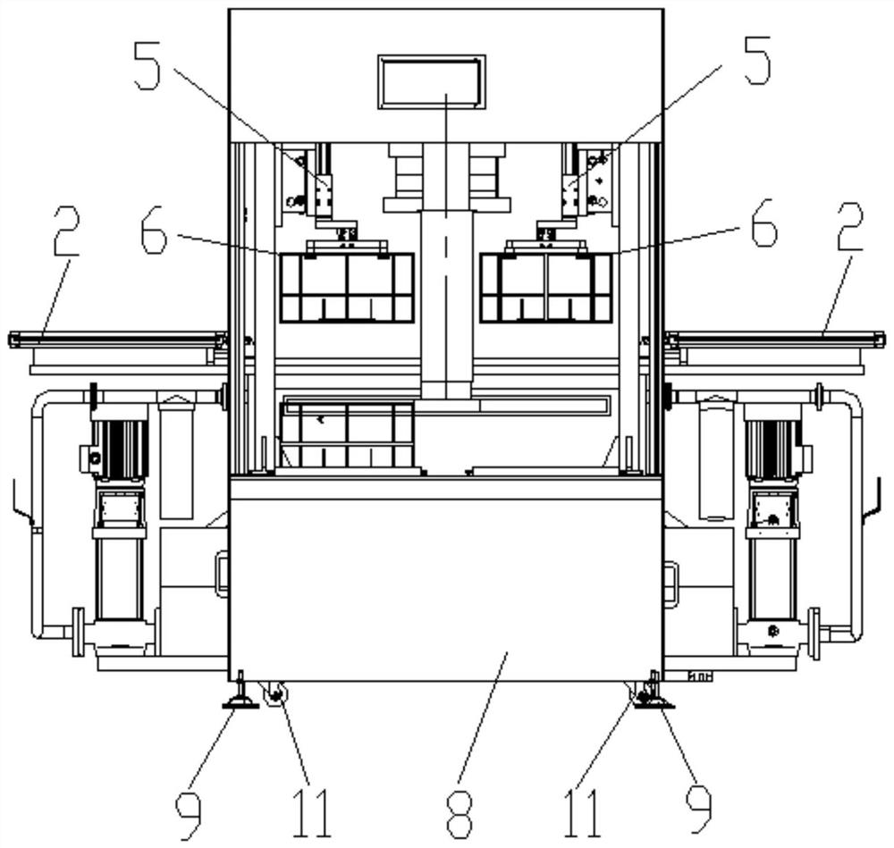 Automatic oil spraying and cleaning equipment for gear shifting fork assembly