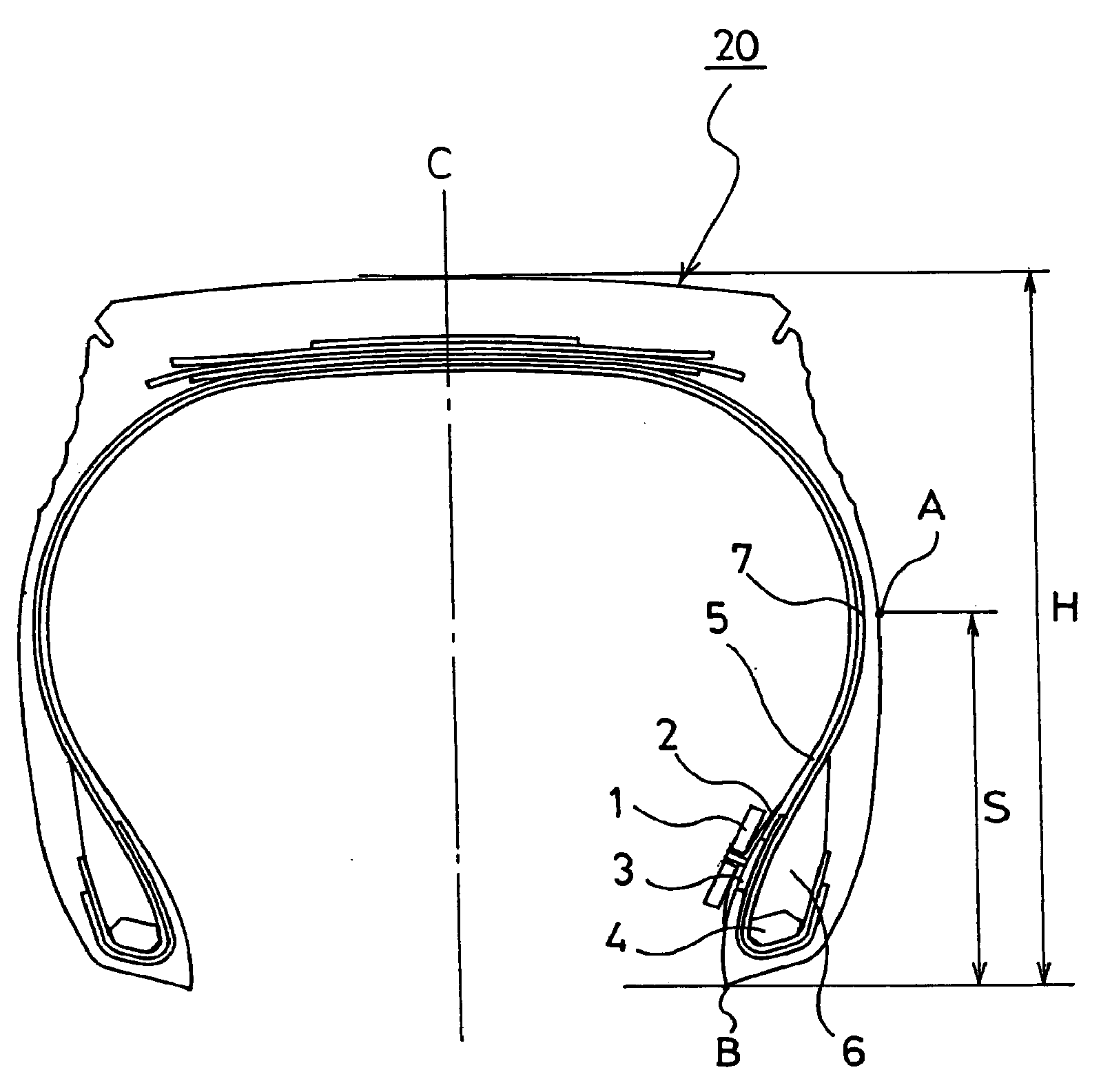 Pneumatic tire and method of mounting transponder to pneumatic tire