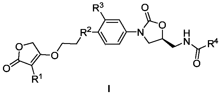 Furanone-aryl-oxazolidinone type compound as well as preparation method and application thereof