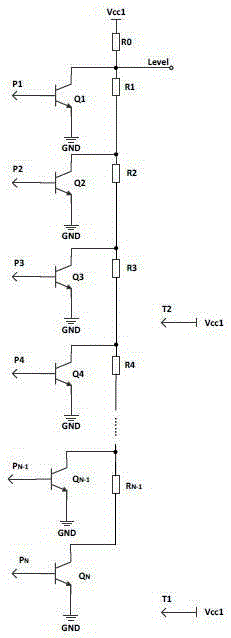 A multi-point liquid level detection circuit