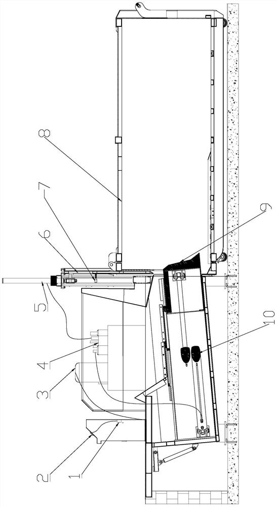 Garbage compression equipment automatic door closing control method and control system