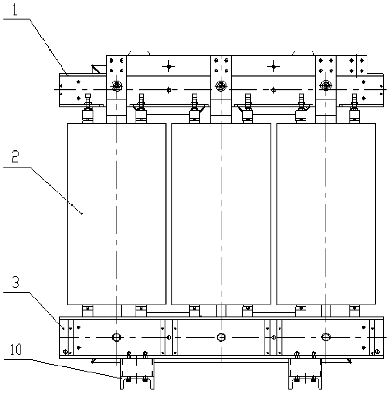 Low-noise dry-type transformer structure