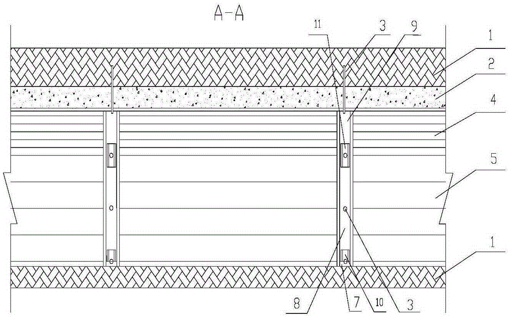 Template supporting device for concrete supporting construction of shaft and lane engineering