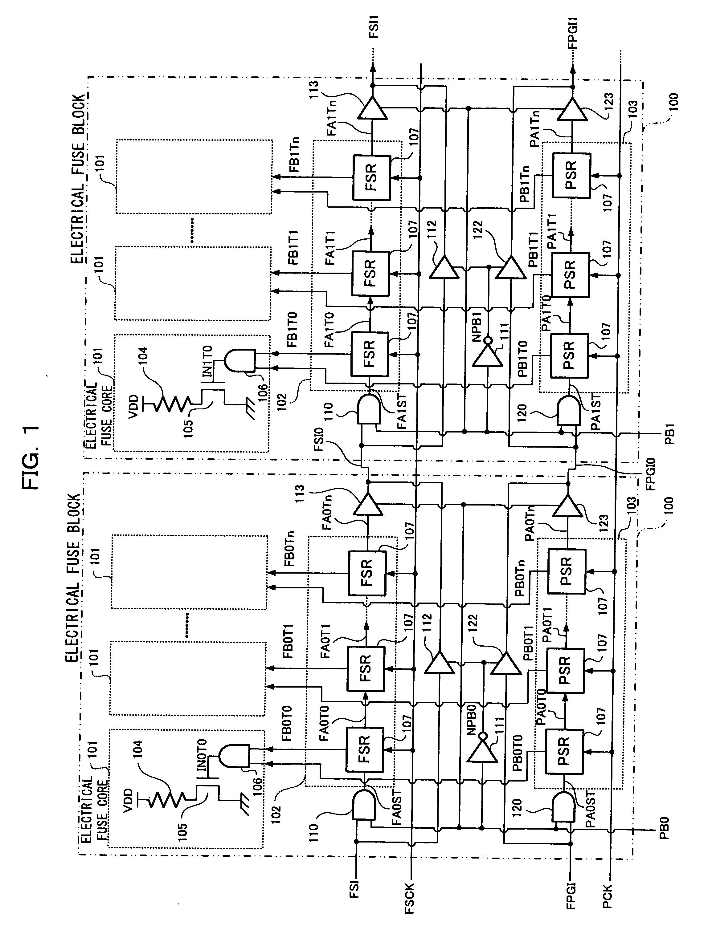 Semiconductor storage device including electrical fuse module