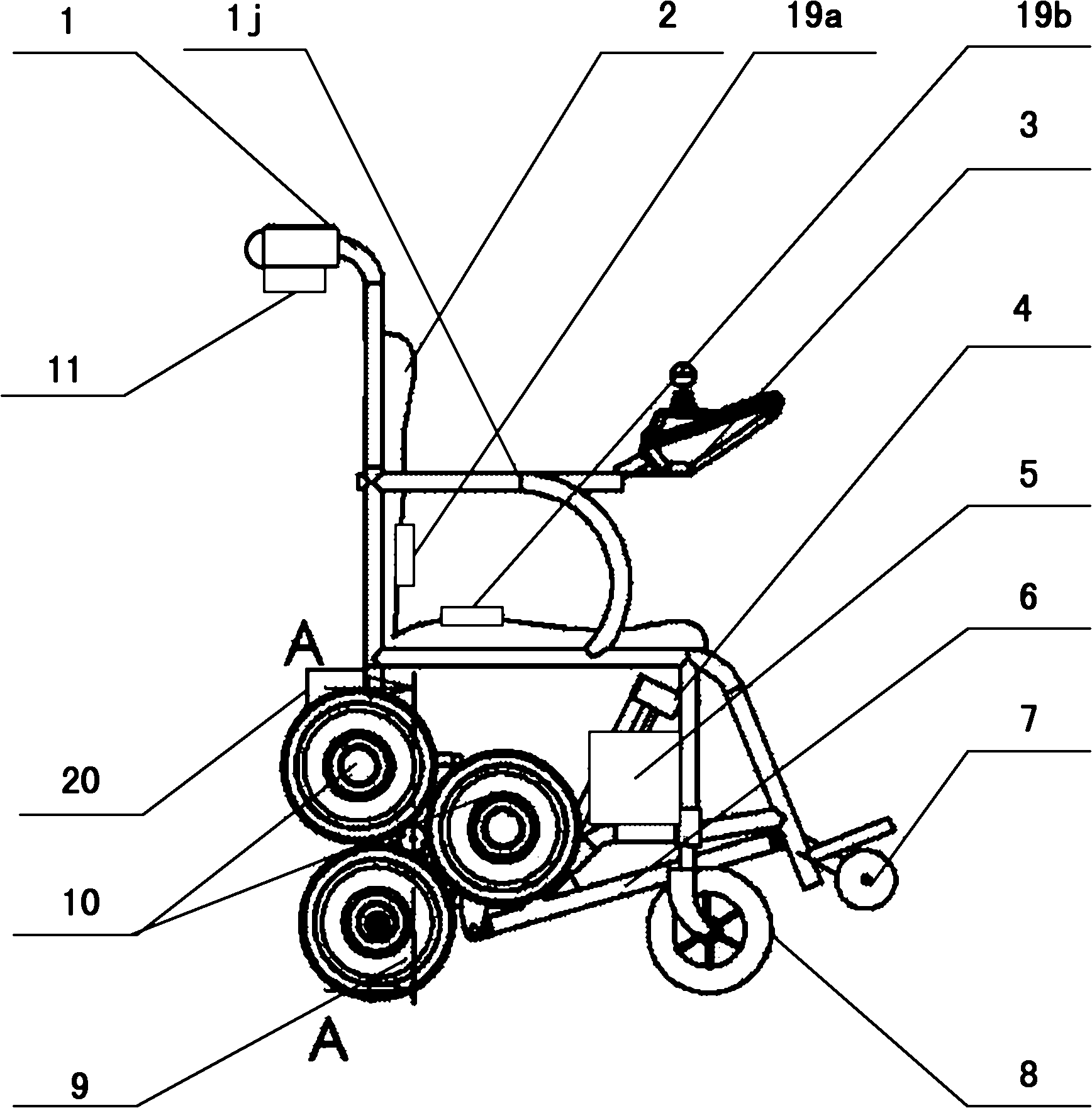 Planet wheel type stair-climbing electric wheelchair