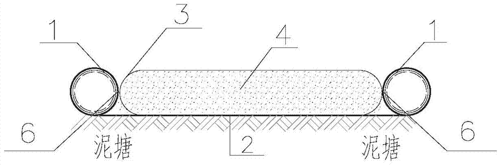 Method for laying sand filling bag frames in shallow water closed area
