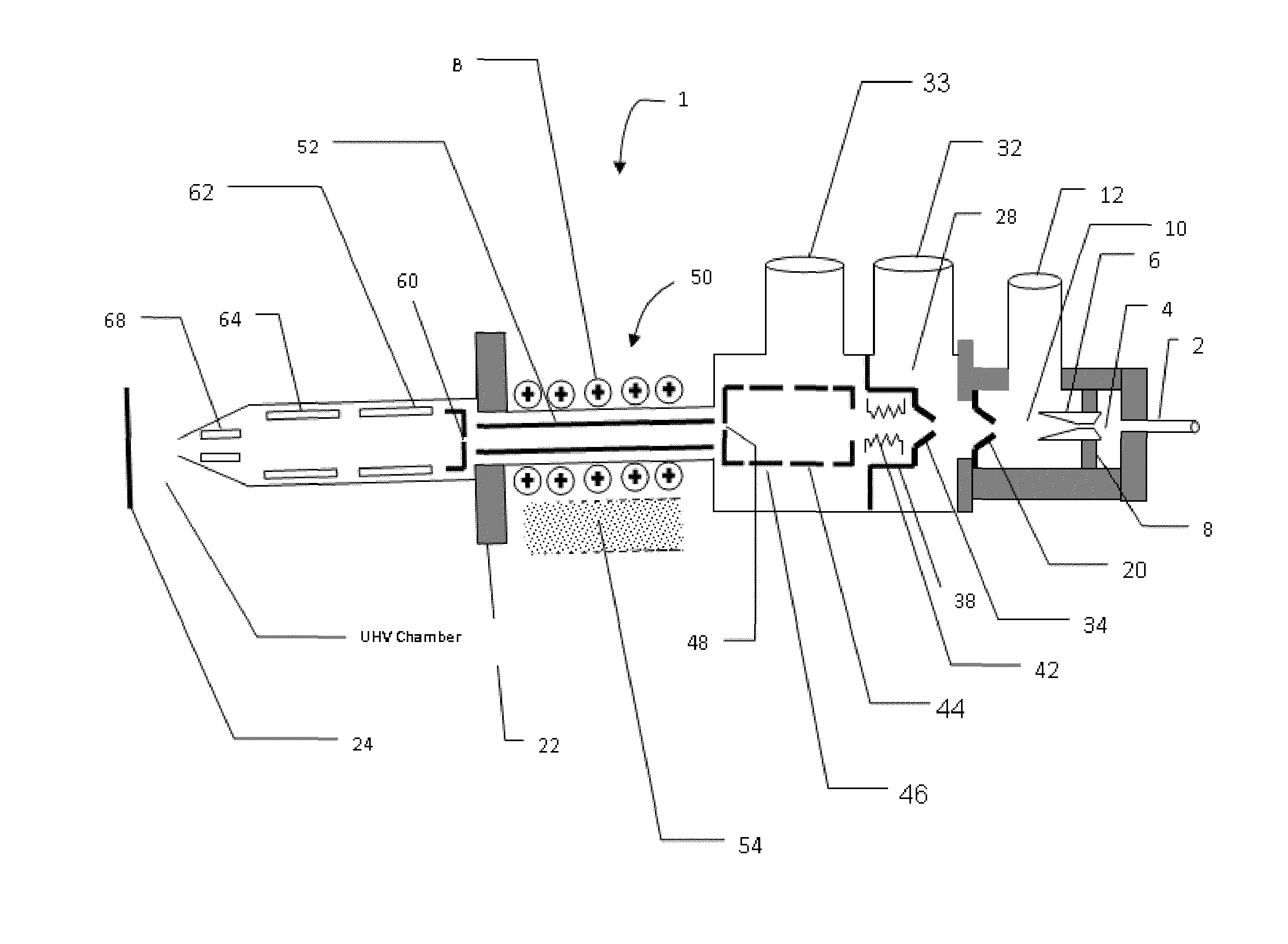 Switchable gas cluster and atomic ion gun, and method of surface processing using the gun