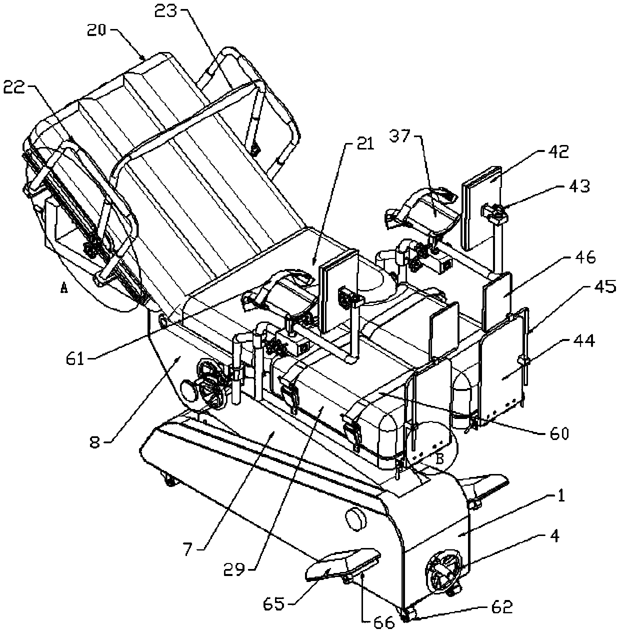 An obstetric bed for freely changing body positions