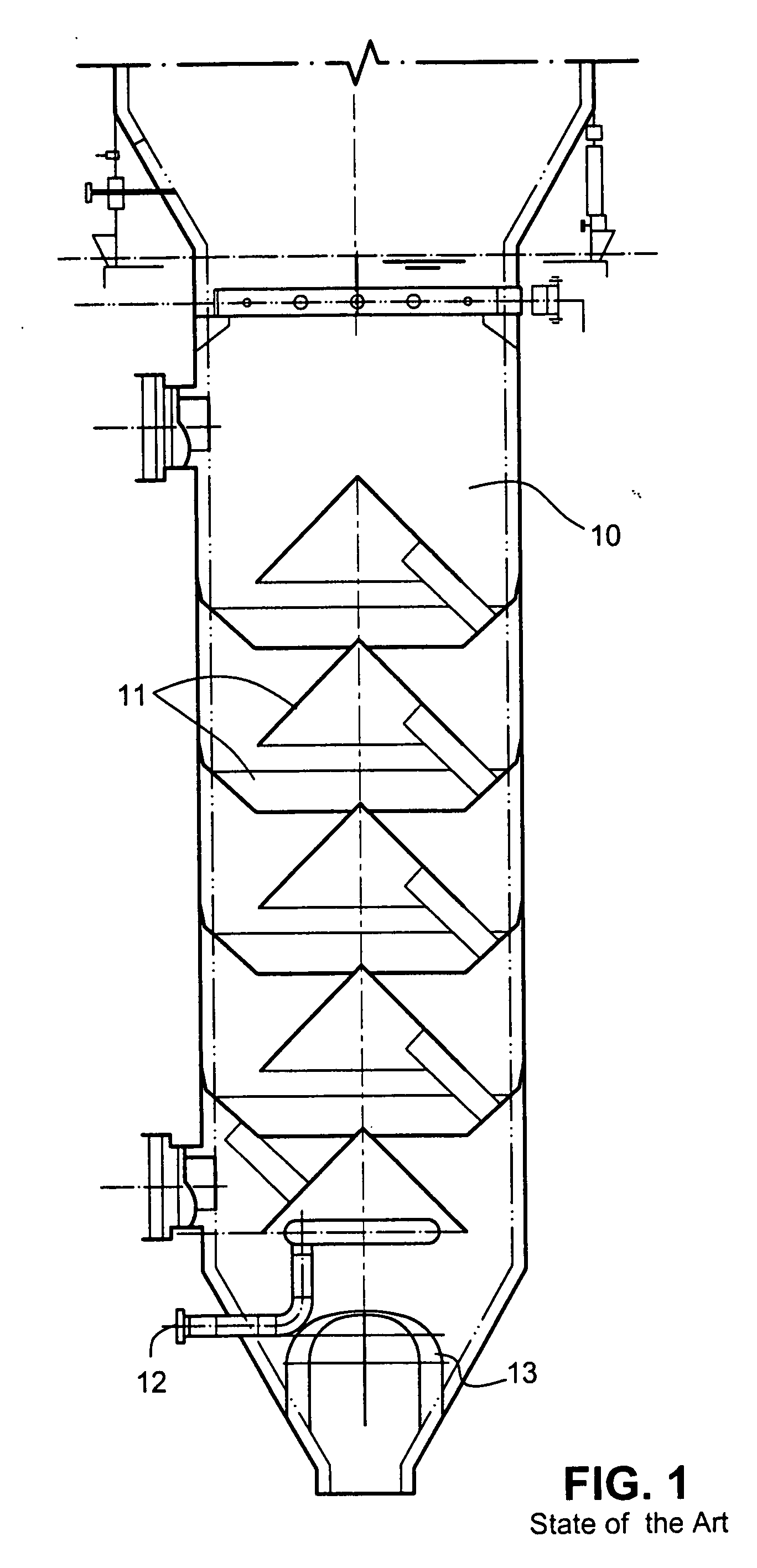 Stripping apparatus for the gas-solid separation process in a fluidized bed