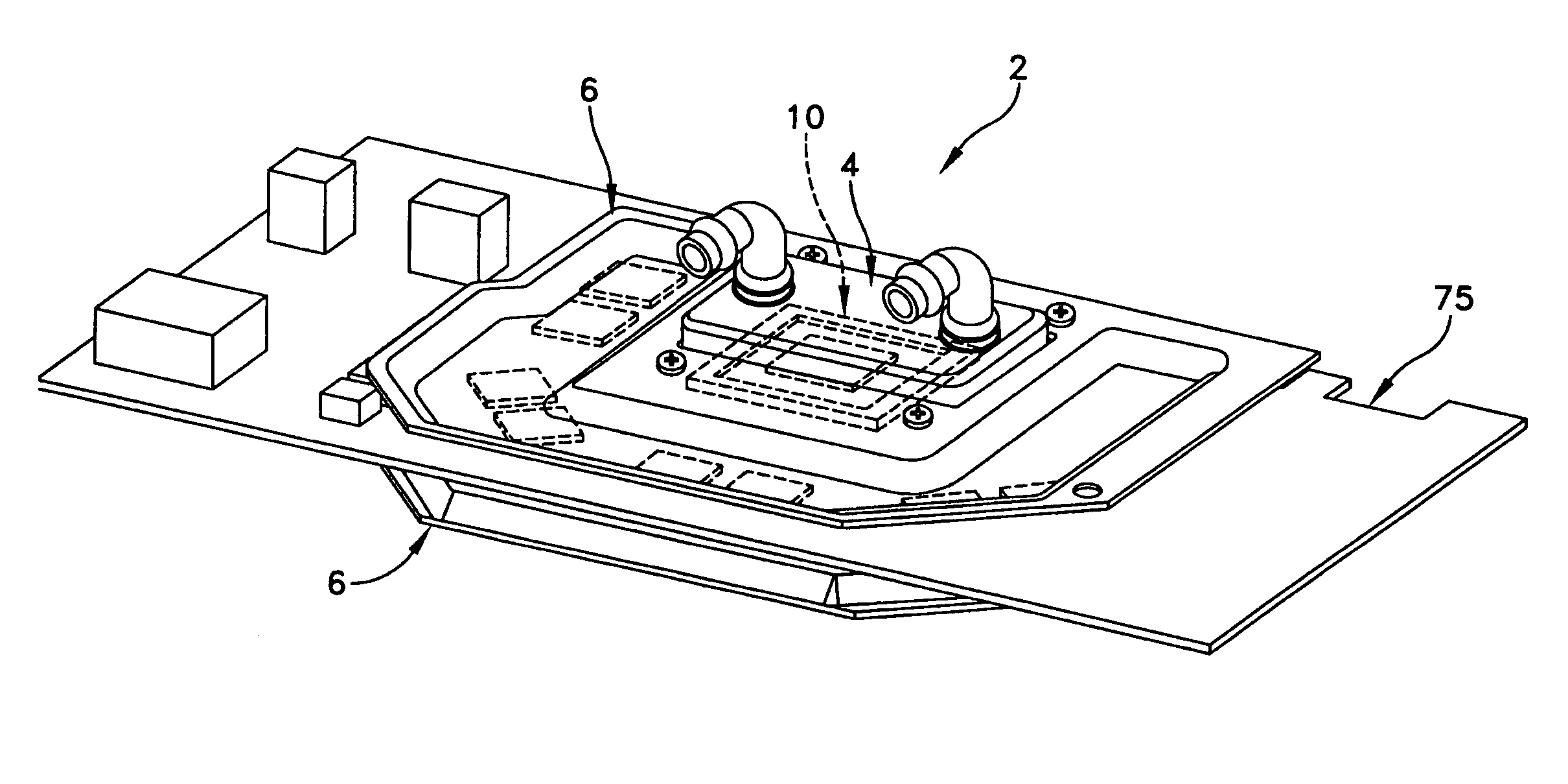 Liquid cooled heat sink with cold plate retention mechanism