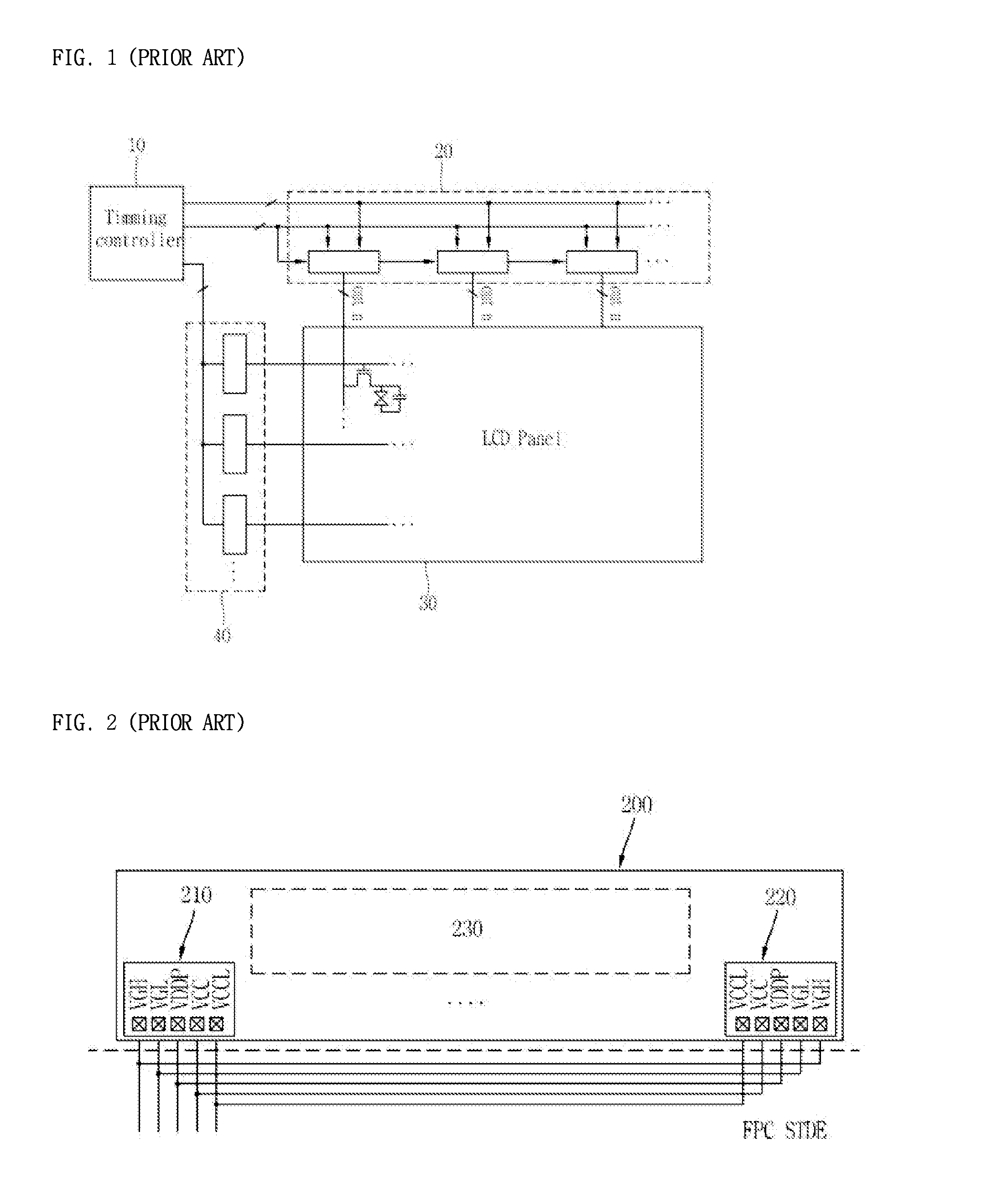 Power connection structure of driver IC chip