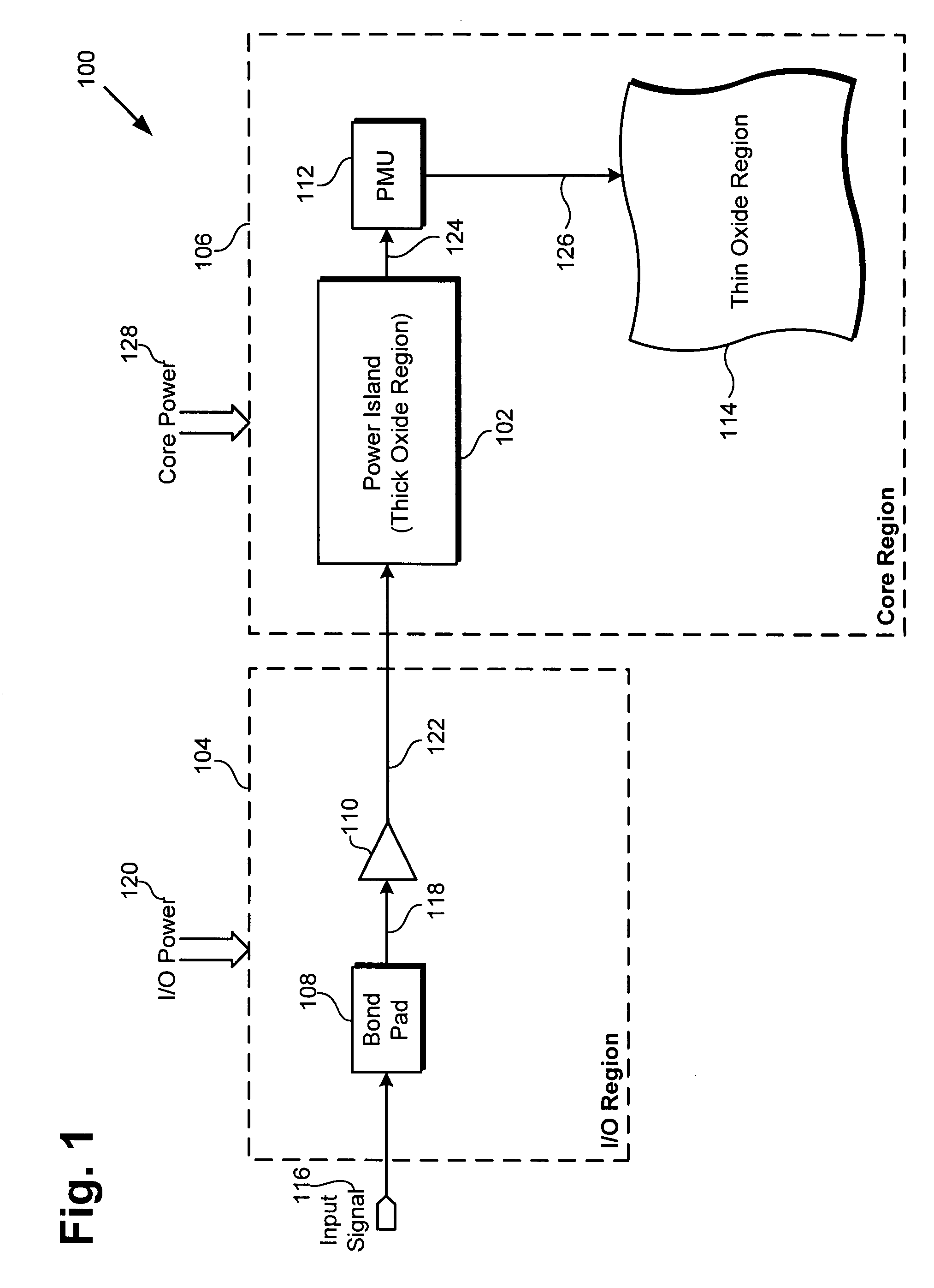 Power managing semiconductor die with reduced power consumption