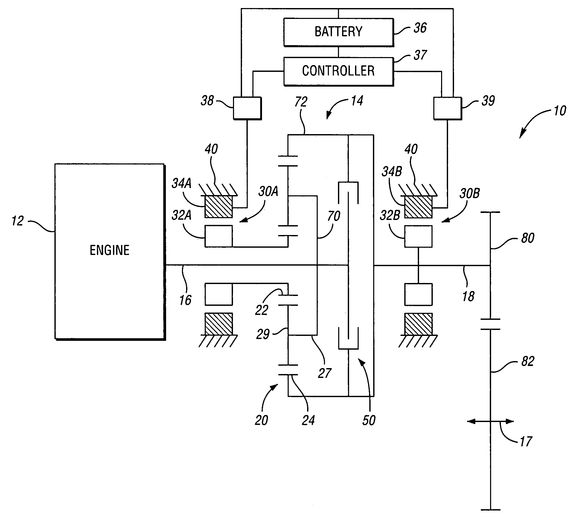 Single range electrically variable transmission with lockup clutch and method of operation