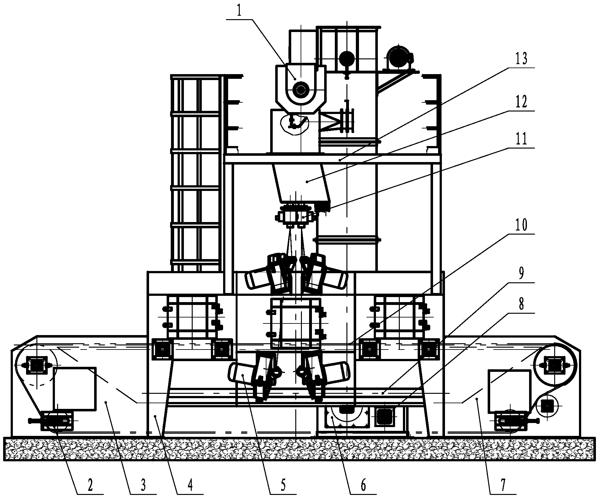 Meshed belt type shot-blast cleaning machine