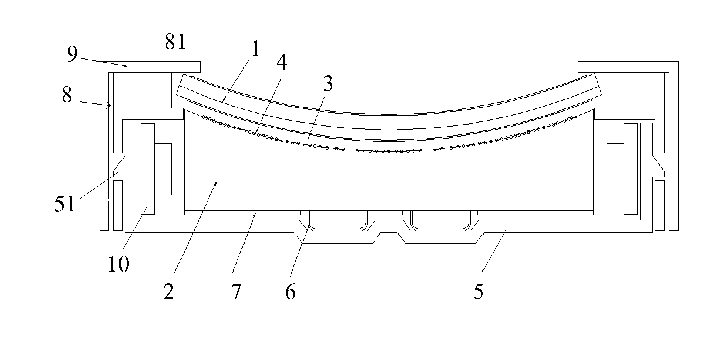 Liquid crystal module and curved surface display device