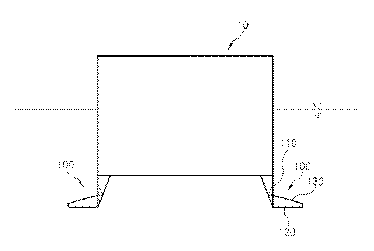 Roll suppression device for offshore structure