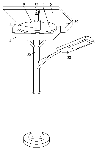 Solar street lamp capable of adjusting the angle of a solar cell panel