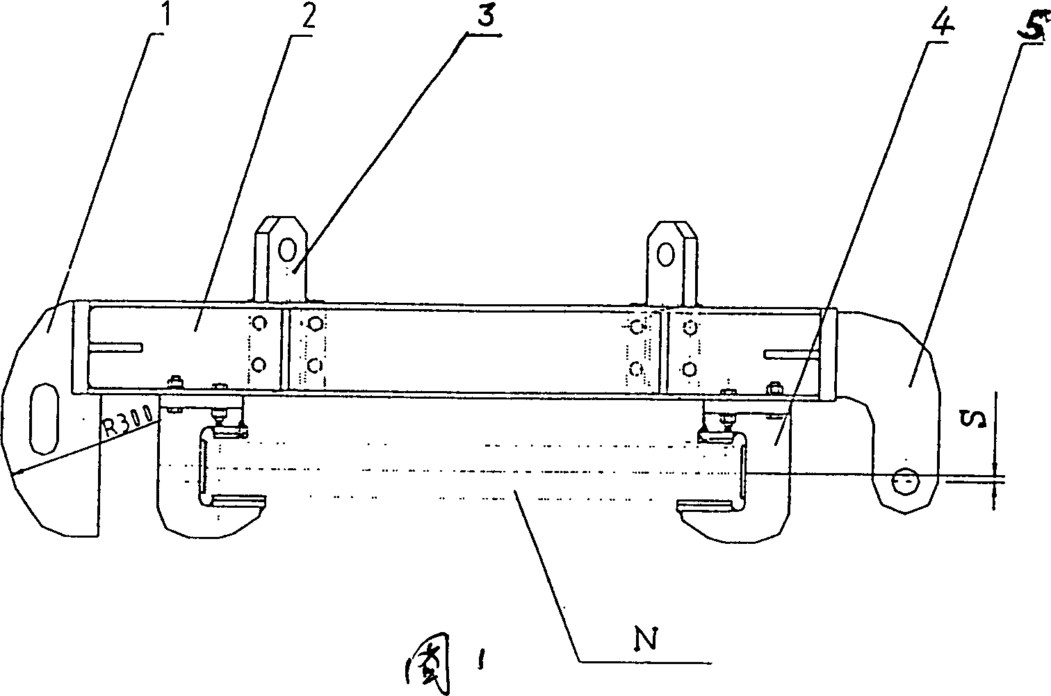 Composite sling for hot press plate translation lifting and turn over and its use method