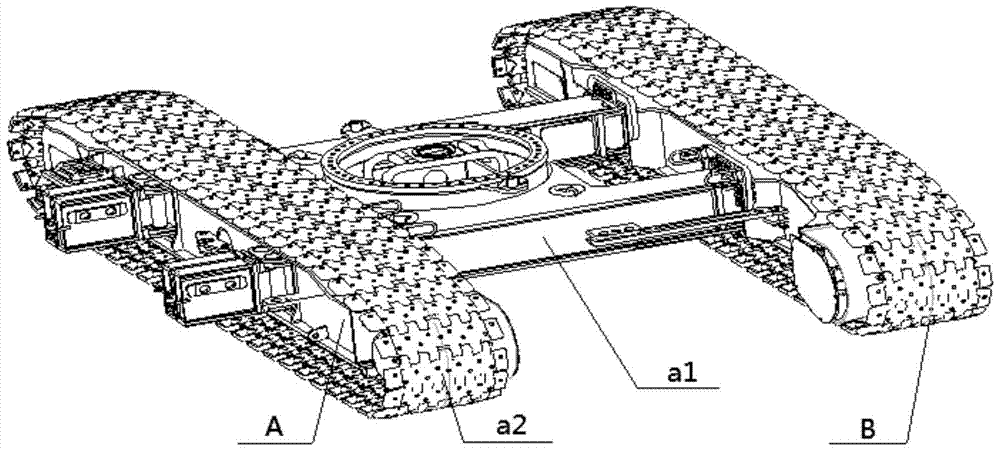 A plug-in crawler chassis structure