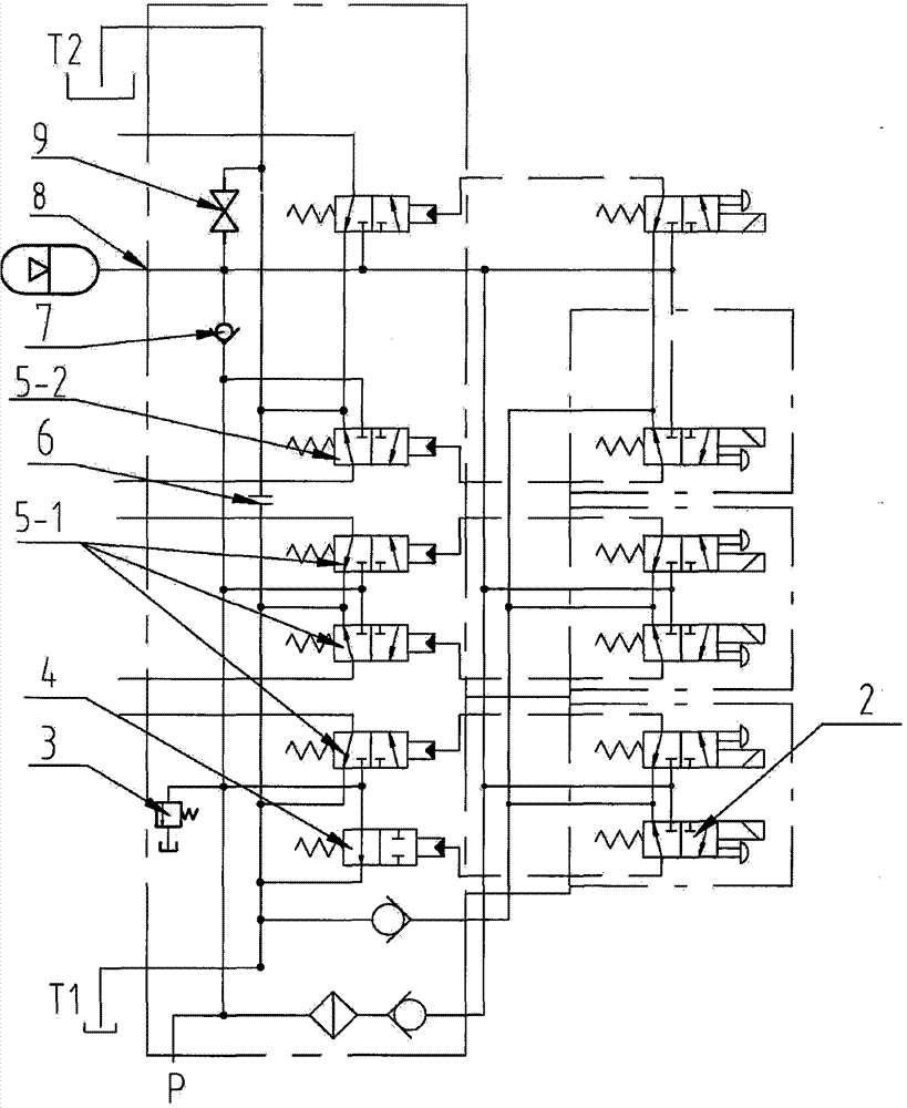 An electro-hydraulic control reversing valve with internal pressure relief function