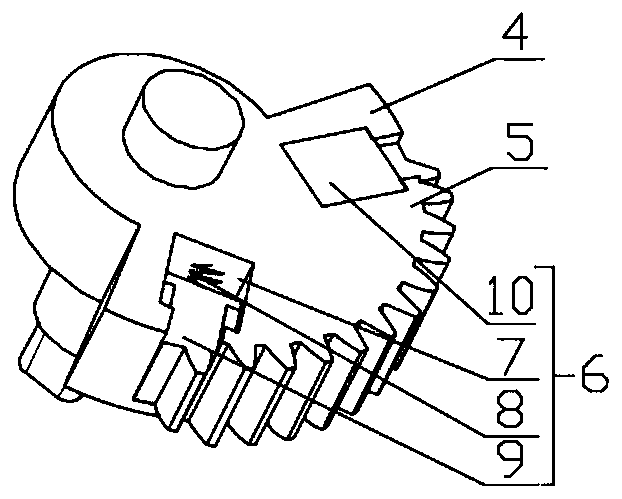 Angular travel transmission device for automatic forward-reverse gear hanging