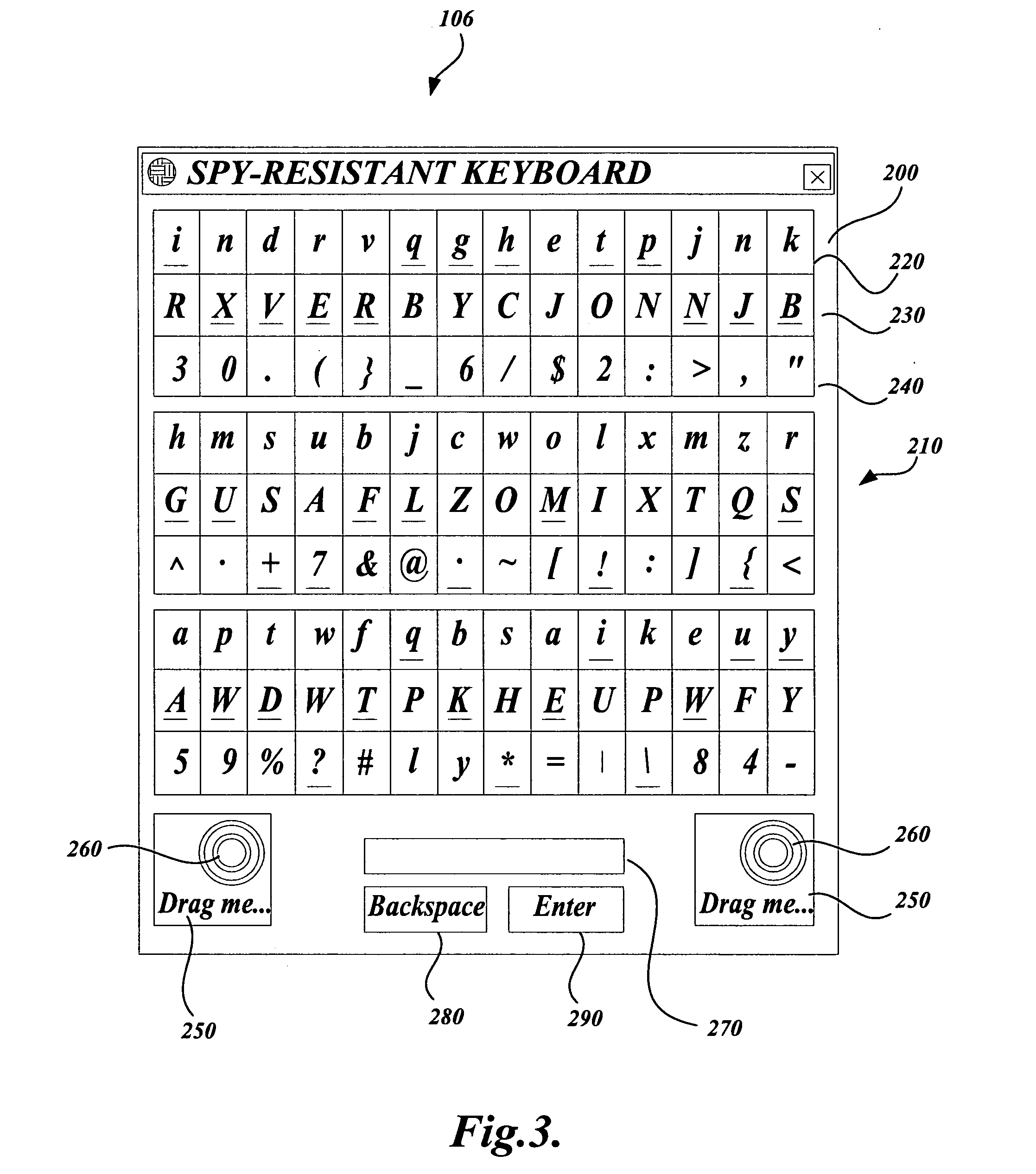 Spy-resistant keyboard