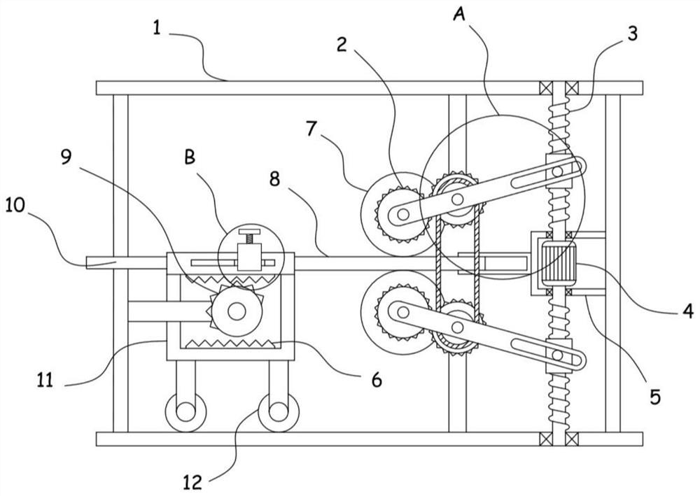 An adjustable steel plate surface grinding and derusting device