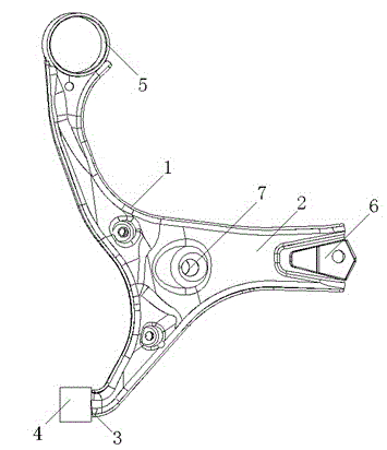 Automobile lower suspension arm assembly