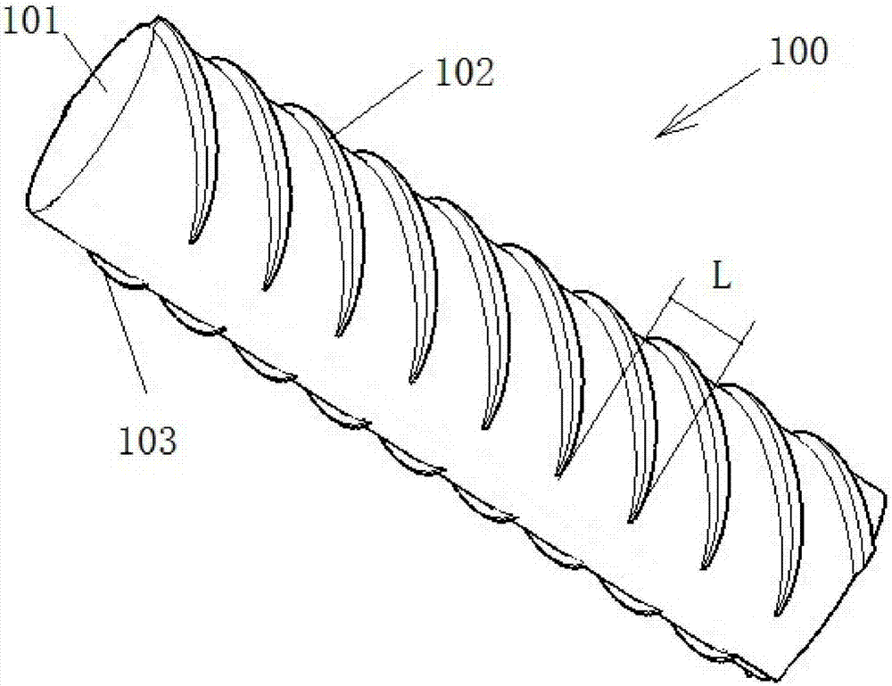 Steel bar suitable for concrete