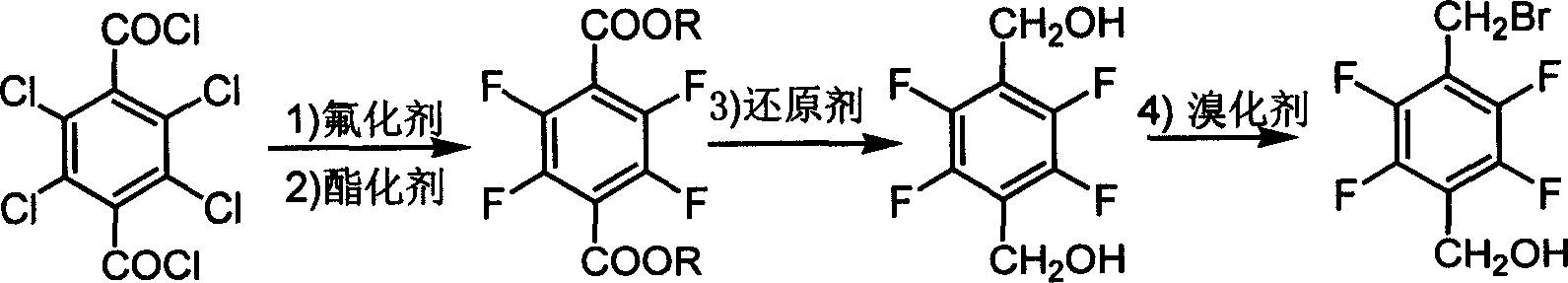 Process for preparing 2, 3, 5, 6-tetrafluoro-p-xylyl alcohol