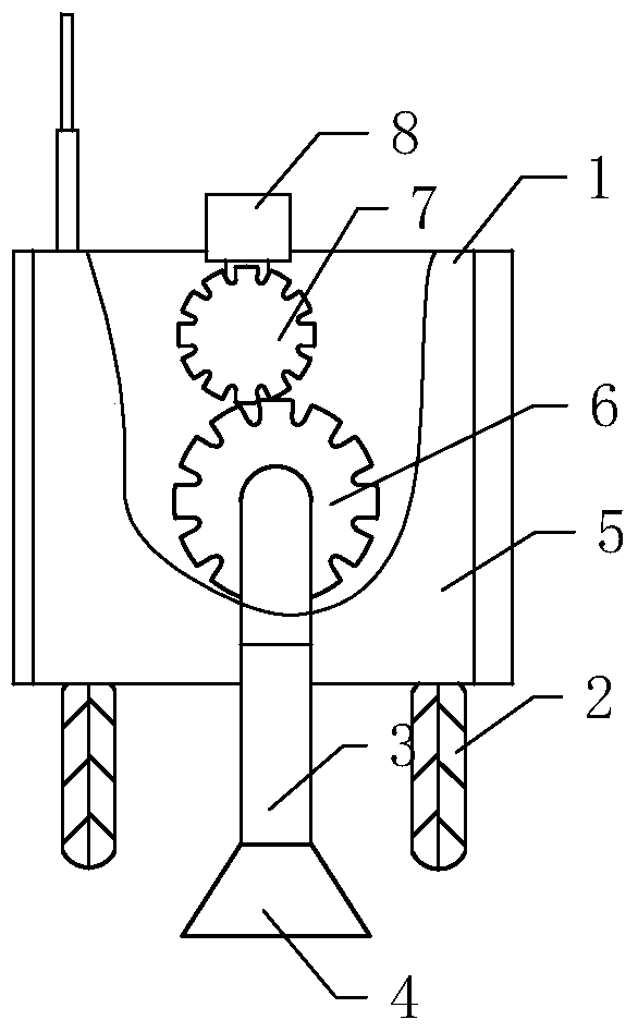 A flushing device for tree pits in saline-alkali land