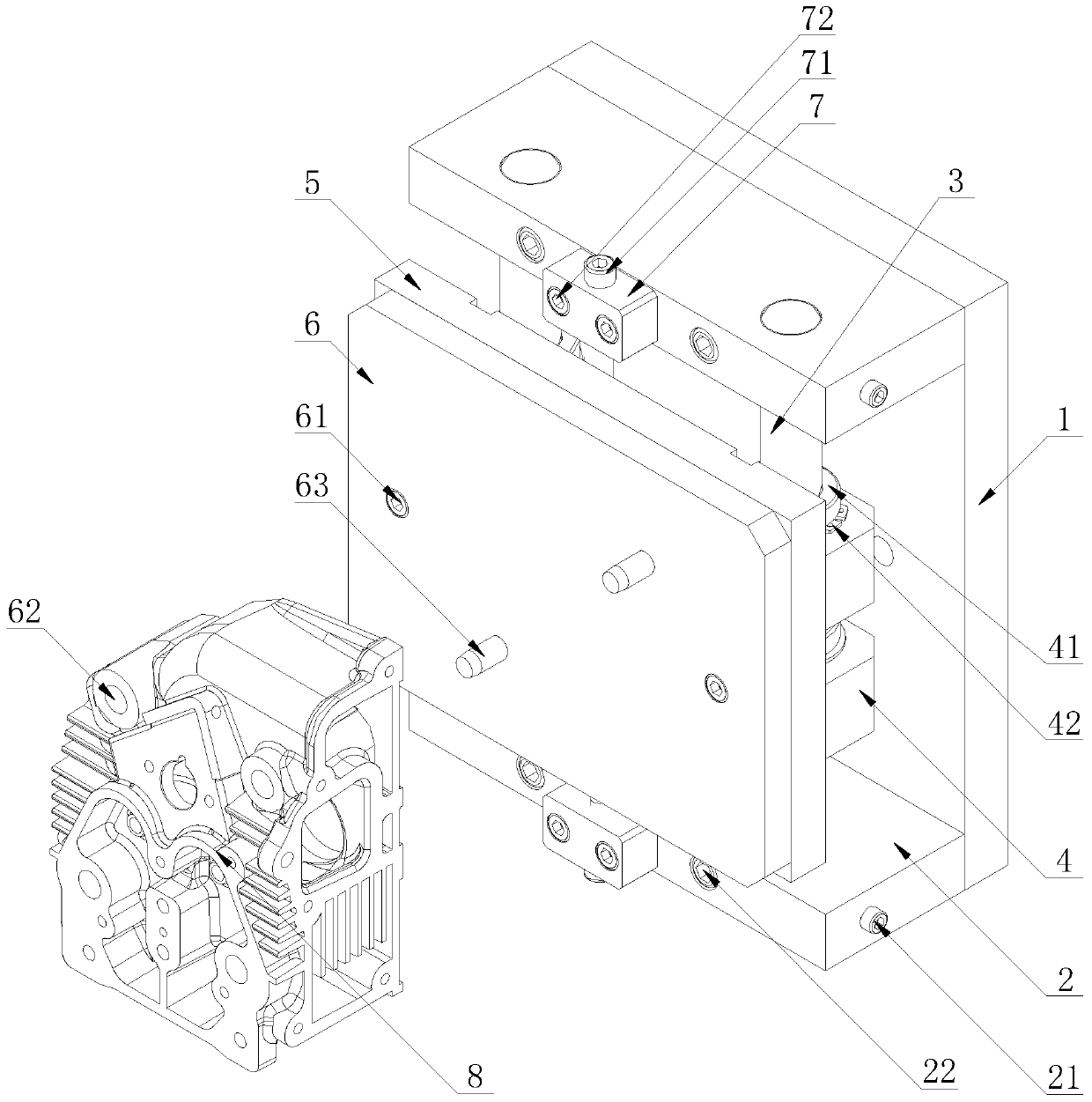 Aluminum cylinder head guide pipe reaming process device