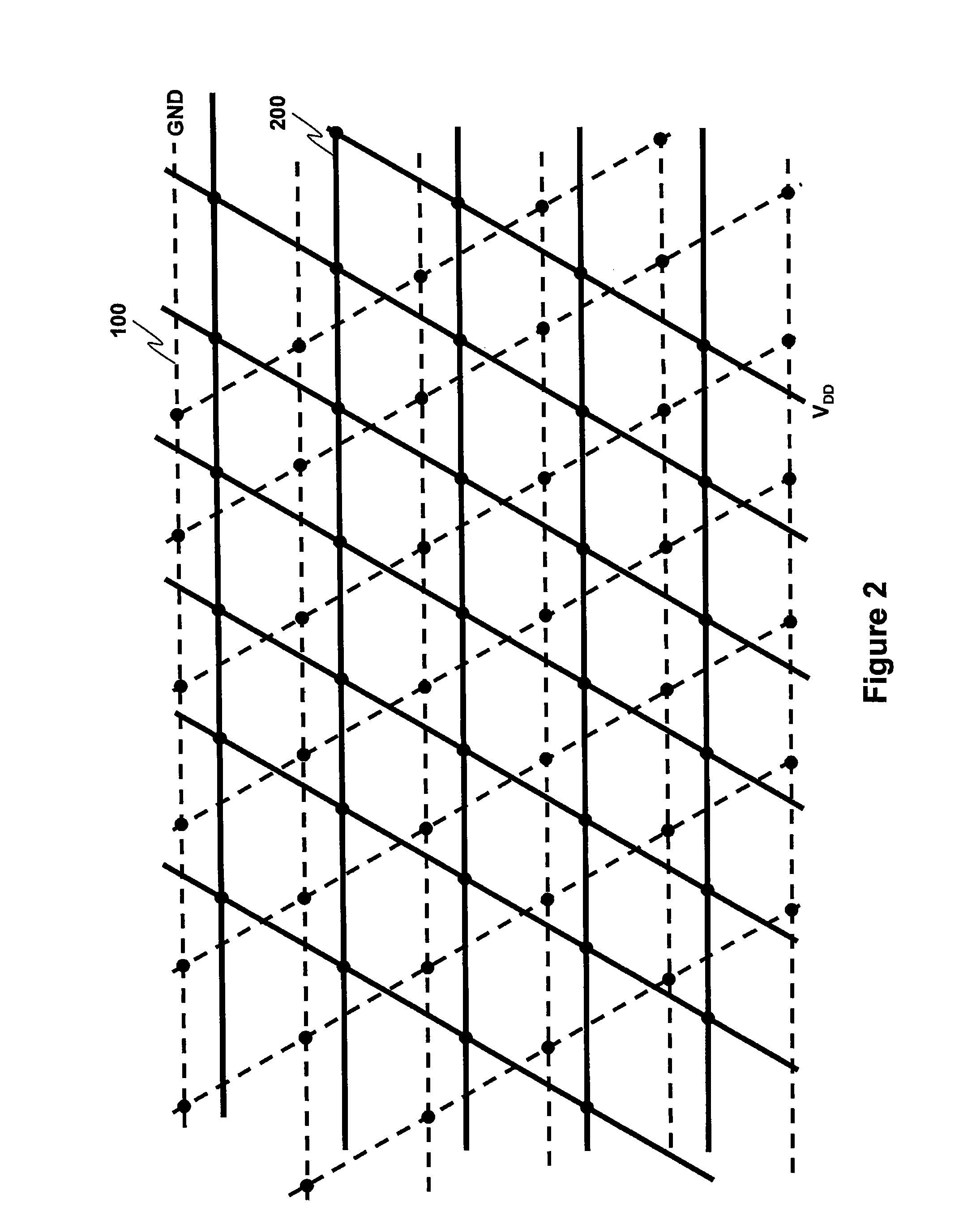 Ceramic substrate grid structure for the creation of virtual coax arrangement