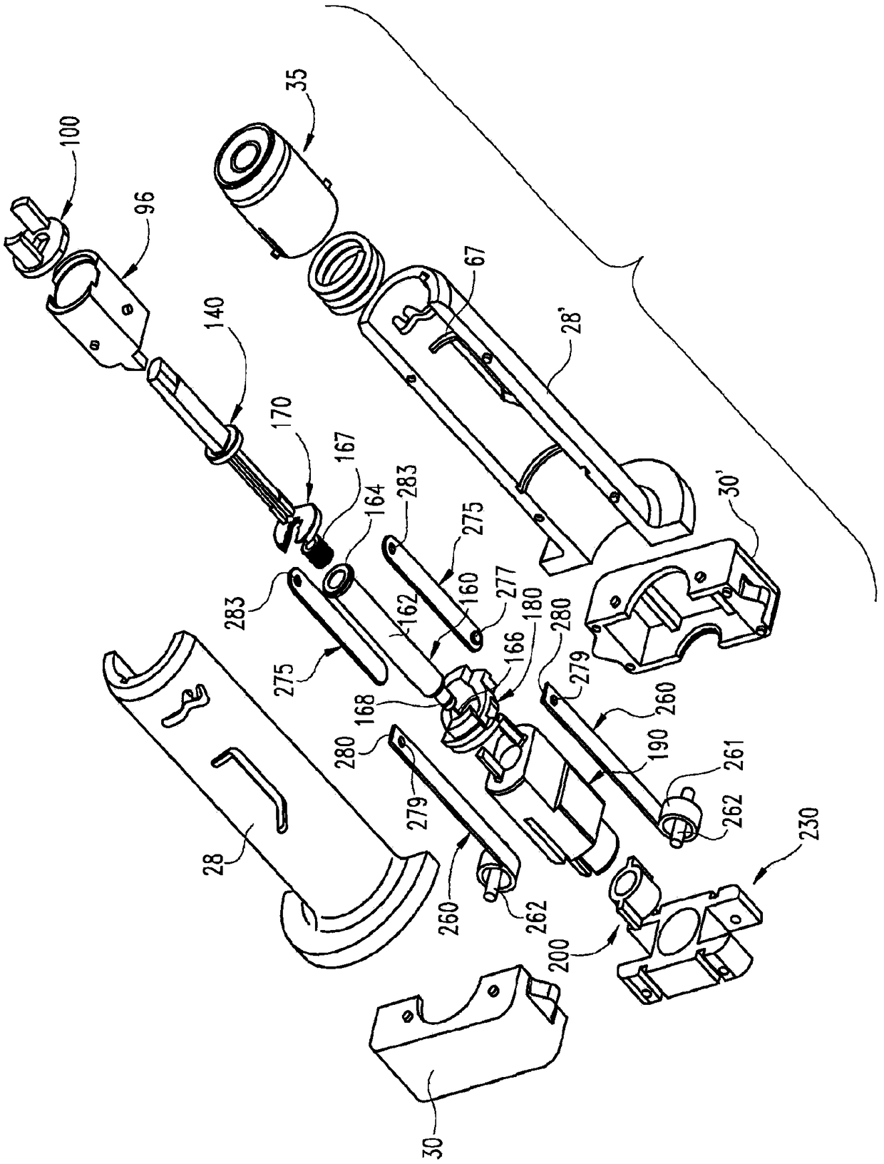 Medication injection device with automatic needle retraction following injection