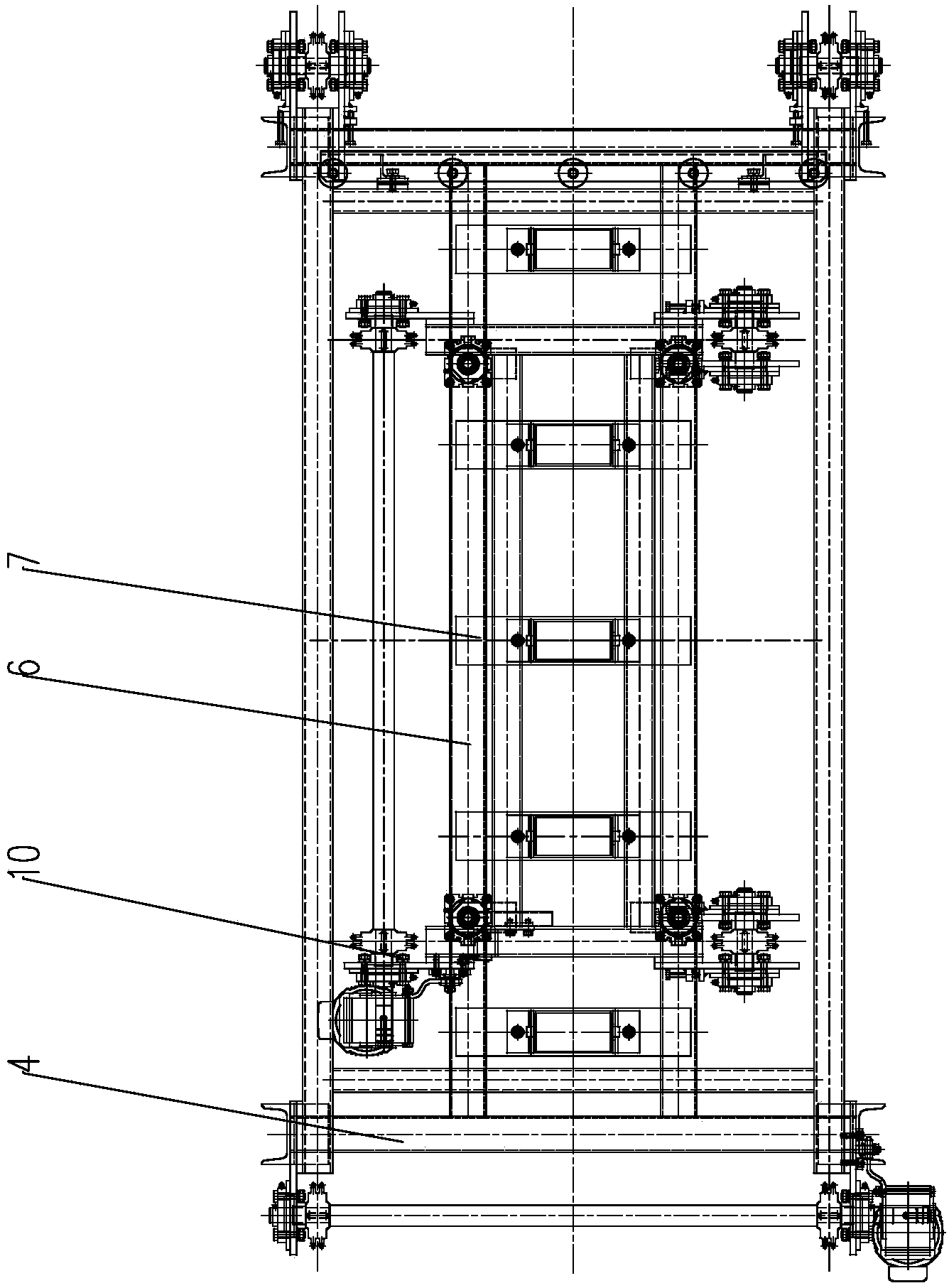 Double-chain conveying type carrying device