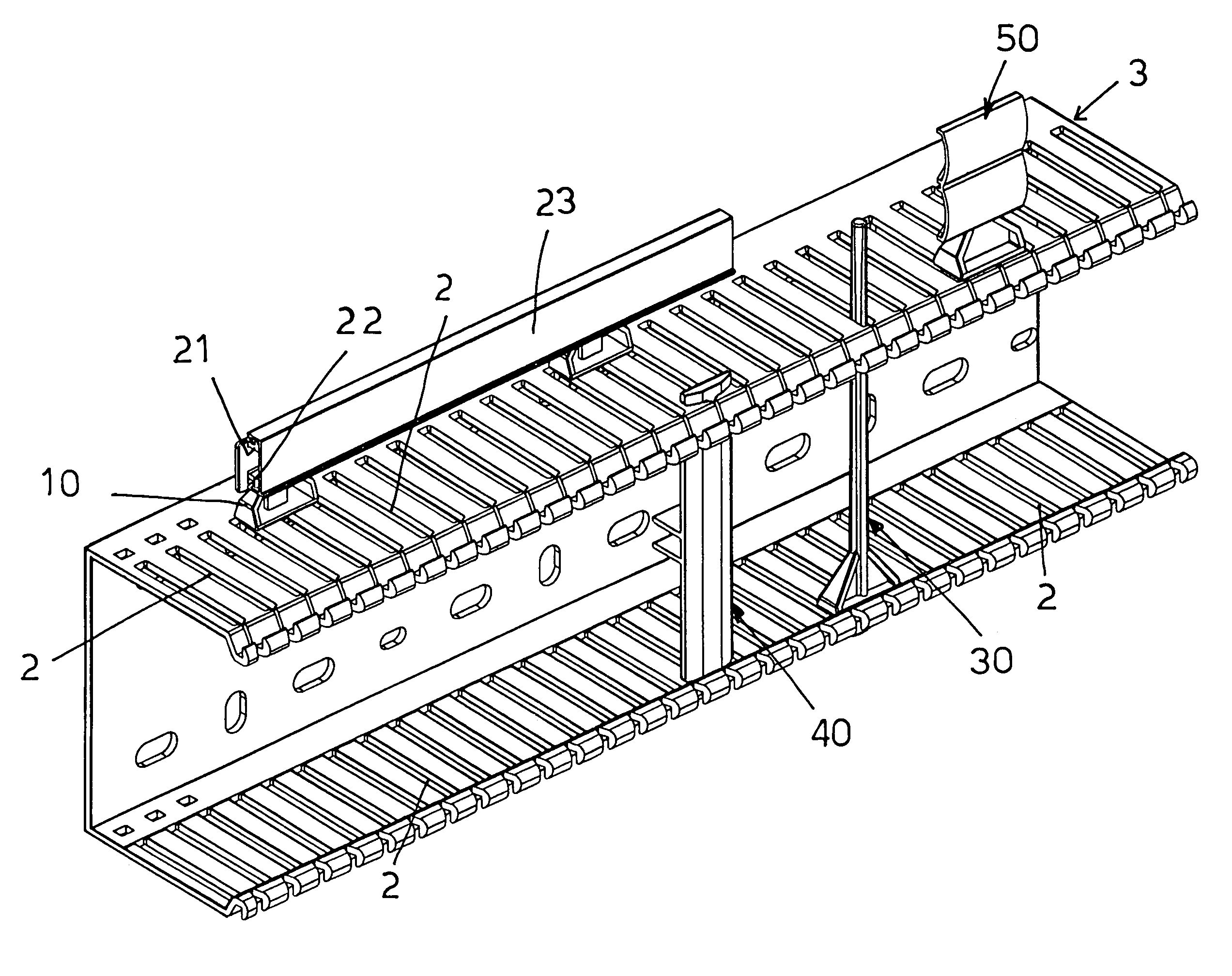 Clamping device for clamping fittings in electric board channels