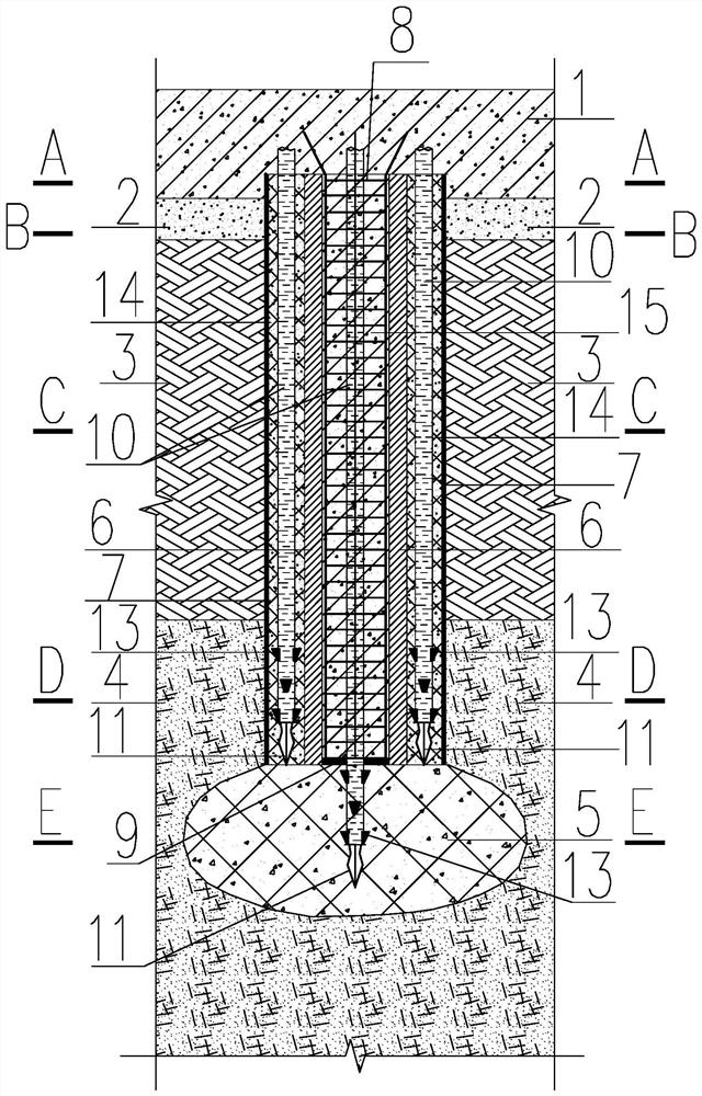 Construction method of combined pile foundation for reinforcing prestressed pipe pile