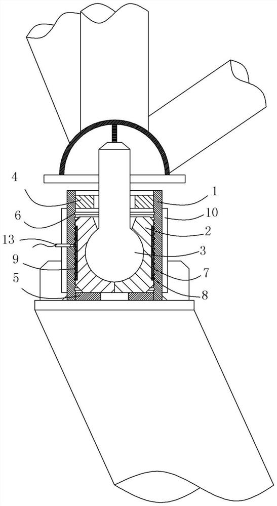 Universal joint structure of steel structure x-beam y-column