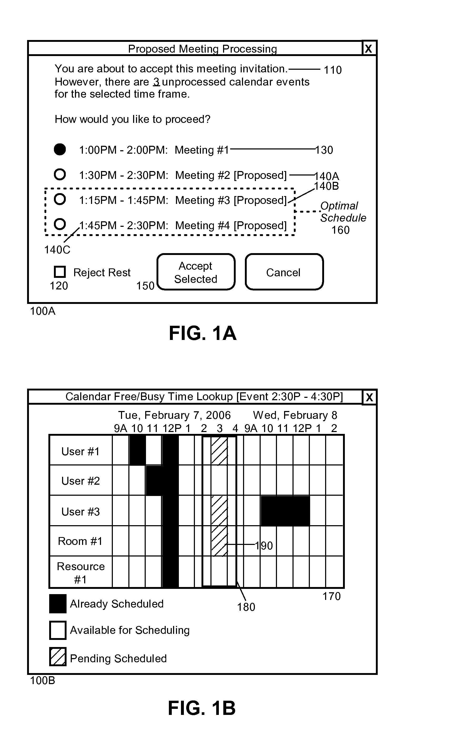 Event scheduling conflict management and resolution for unprocessed events in a collaborative computing environment