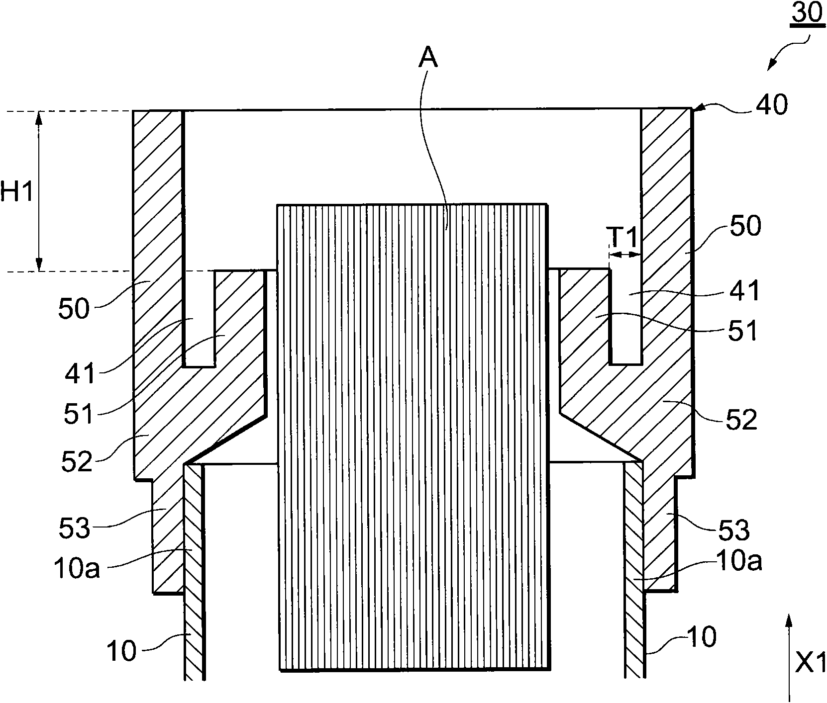 Calking appliance and manufacturing method for fluid processor