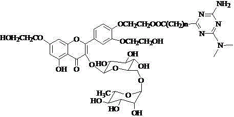 Nitrogenous troxerutin derivative, preparation method thereof and application