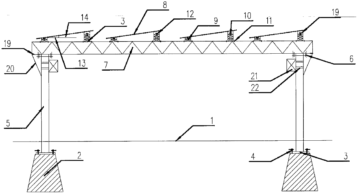 Overhead photovoltaic power station with assembly type flexible connection