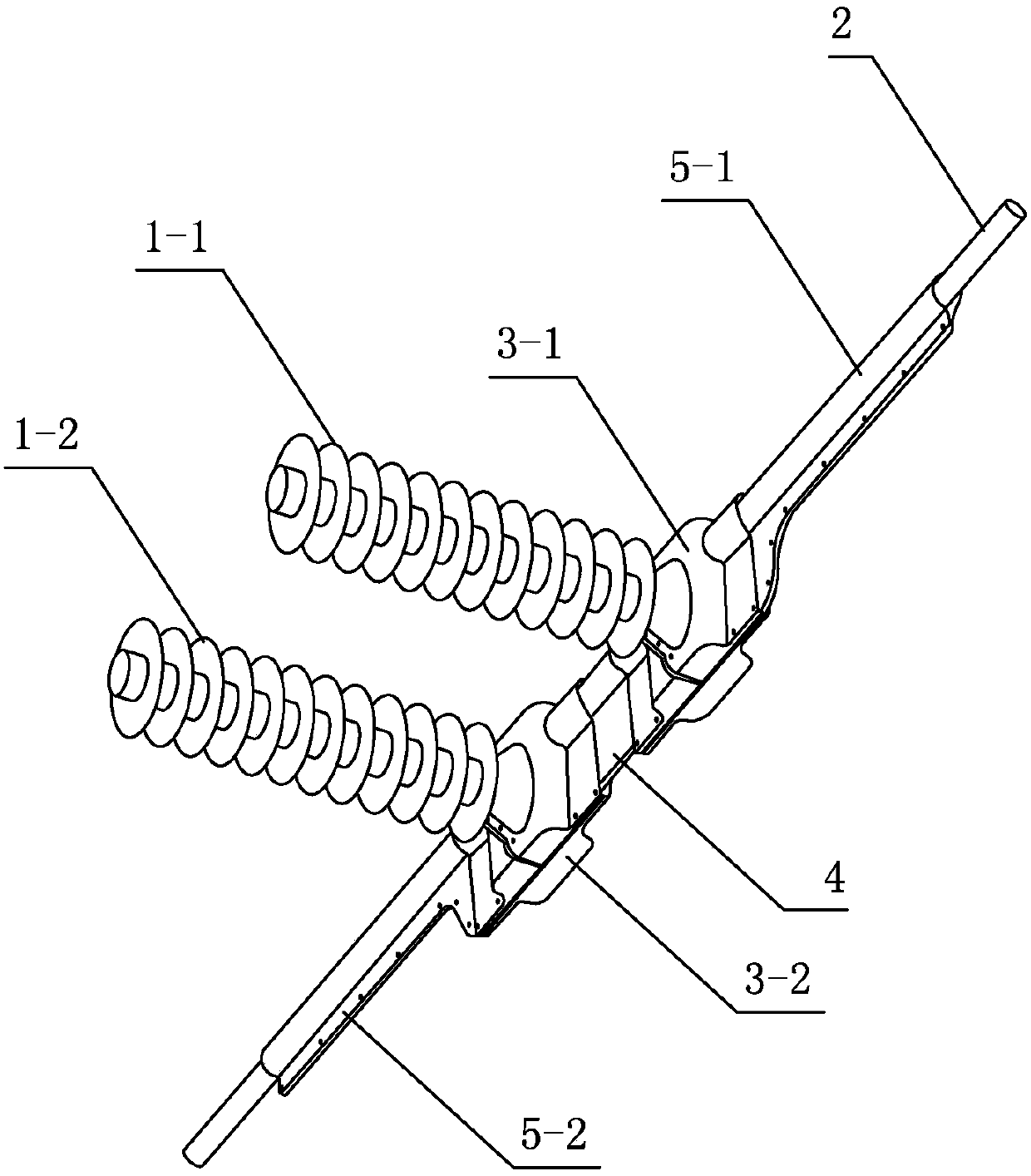 Double-armed type bird repelling shield applied to high-voltage overhead line pole