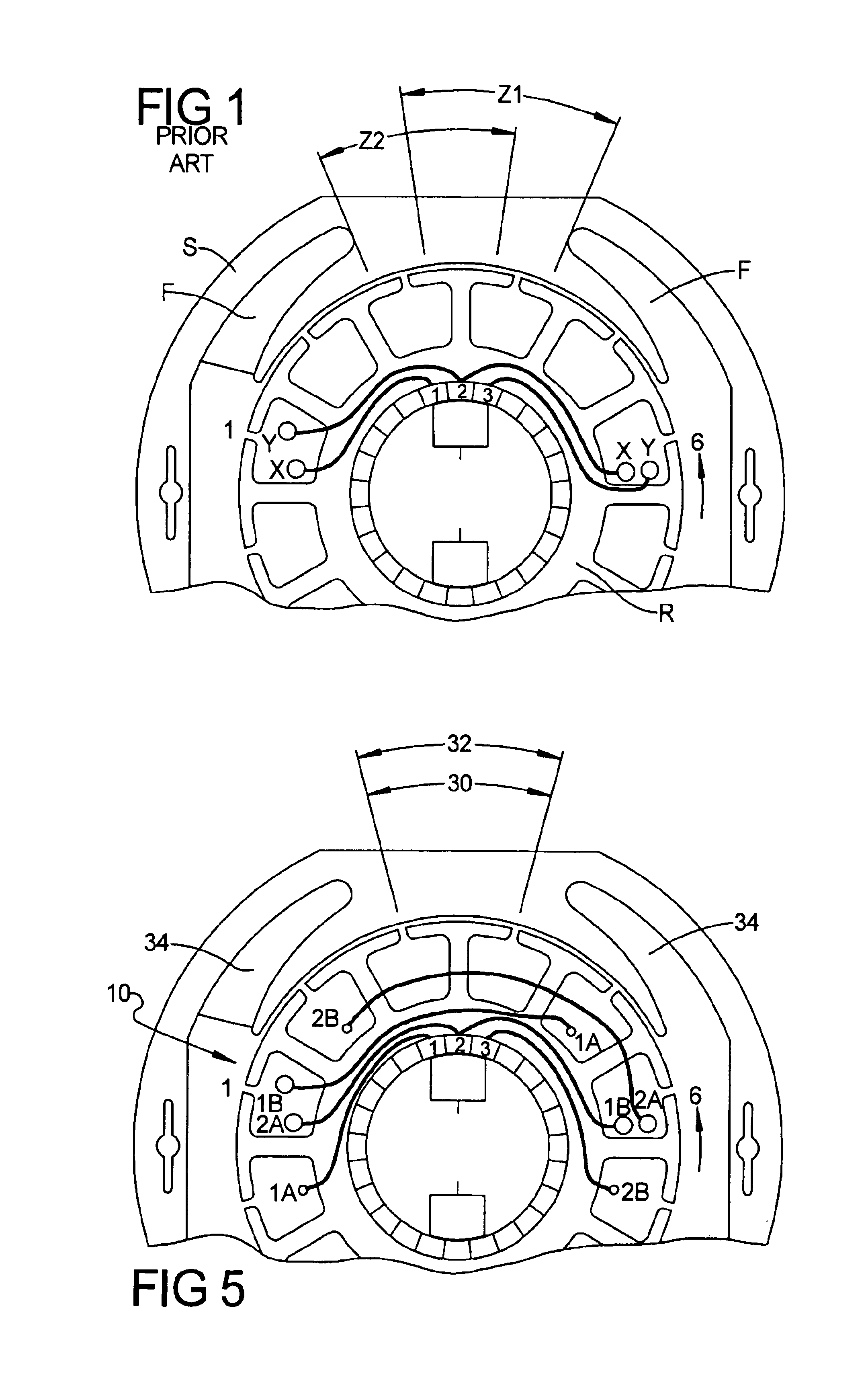 Motor armature having distributed windings for reducing arcing