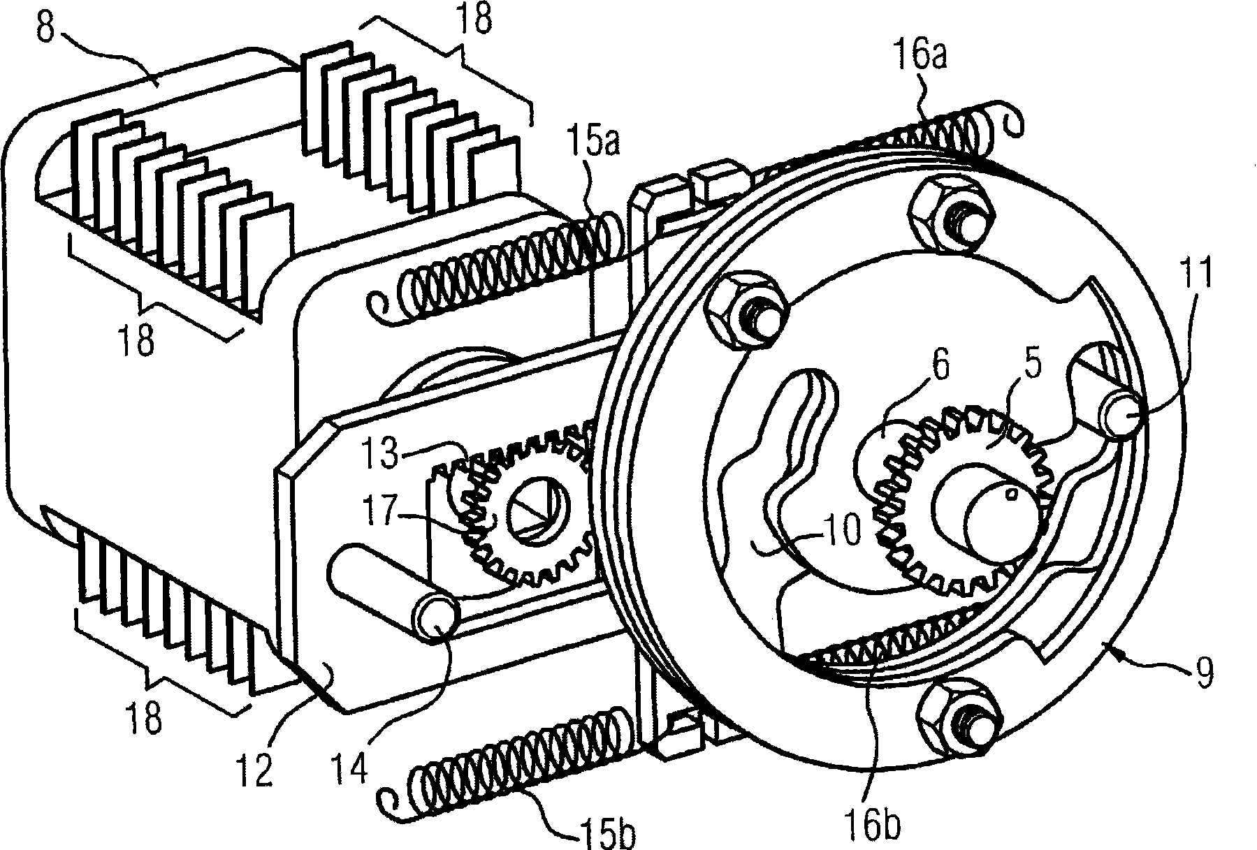 Gear assembly for driving an electrical switching contact
