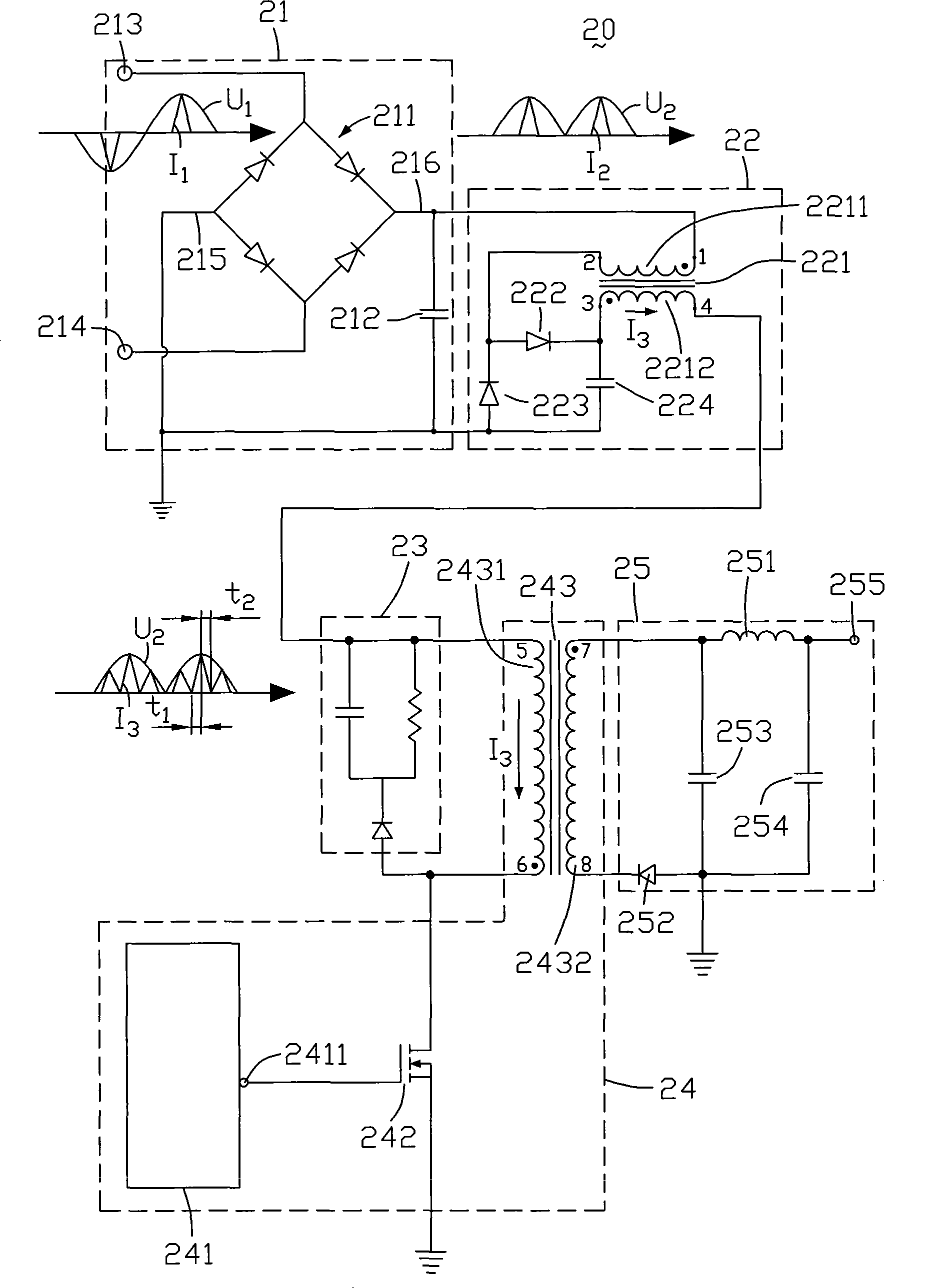 Electric power circuit and LCD