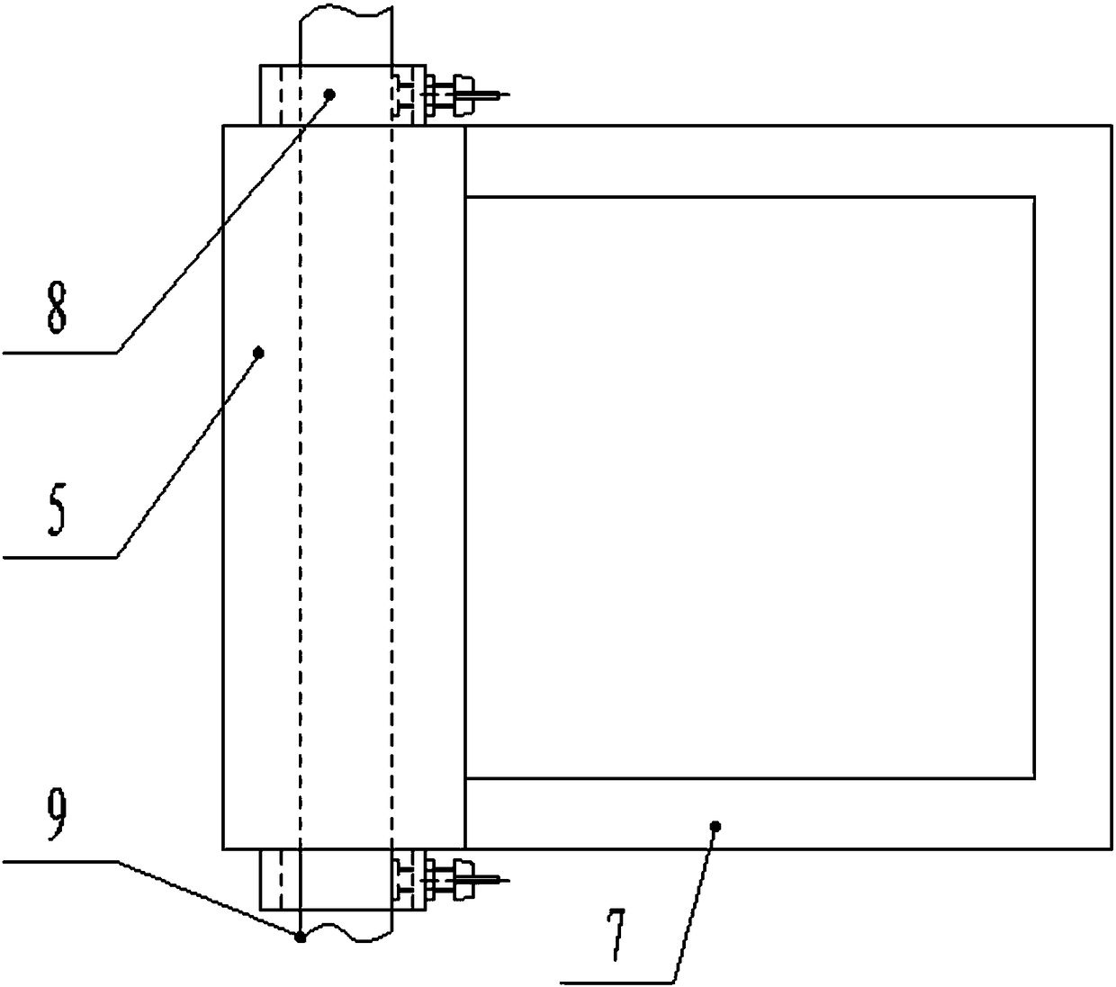 Hanging ladder used for street-cross overpass maintenance